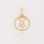 Dije Medalla Niña Calada Oro de 18k