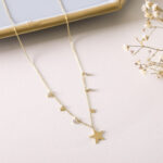 Collar Estrellas y Puntos Luz (plata bañada en oro)