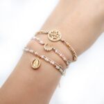 Pulsera Micaela tonos nude luna invertida strass - Imagen 2