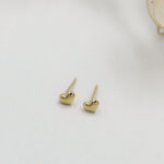 Aretes Corazón Semi Bombeado