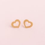 Aretes Corazón Calado Oro18k