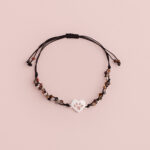 Pulsera Zoe Nature Negra- Huellita Plata