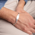 Pulsera Barbada Placa Oval 925 - Imagen 2