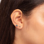 Aretes Sol Punto Luz Celeste - Imagen 2