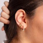 Aretes Flor y Perlita - Imagen 2
