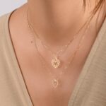 Collar Corazón Calado Oro 18k - Imagen 2